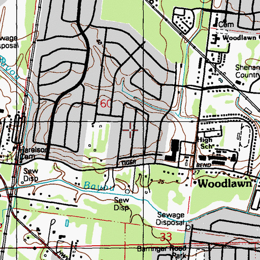 Topographic Map of Woodlawn Estates, LA