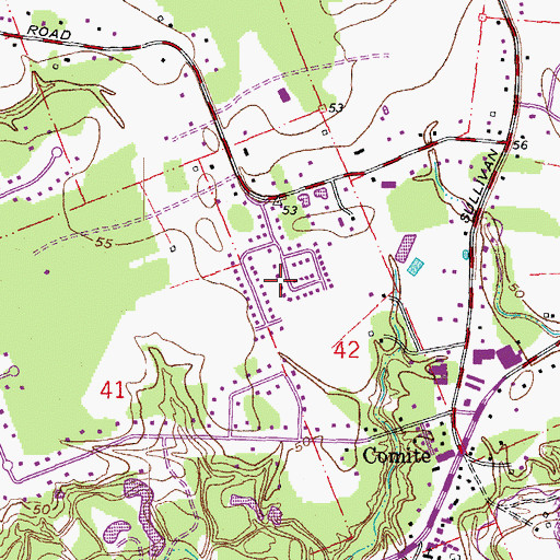 Topographic Map of Woods Edge, LA