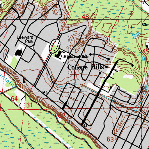 Topographic Map of Woodstone Estates, LA