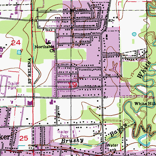 Topographic Map of Wyatt Subdivision, LA