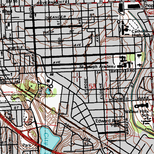 Topographic Map of Zeeland Place, LA