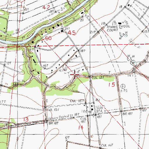 Topographic Map of Bayou La Chute, LA