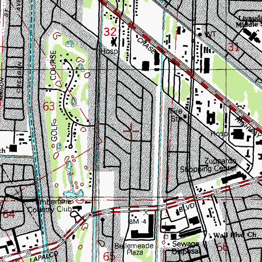 Topographic Map of Bellemeade, LA