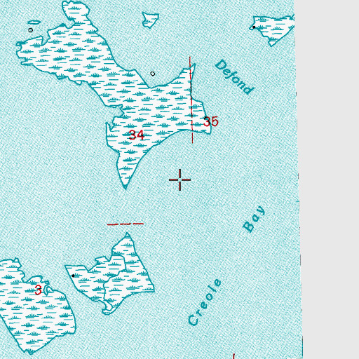 Topographic Map of Churn Bay, LA