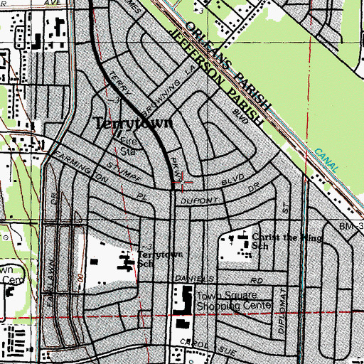 Topographic Map of Terryville Shopping Center, LA
