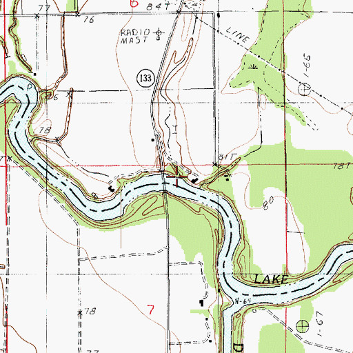 Topographic Map of Alligator Bayou, LA