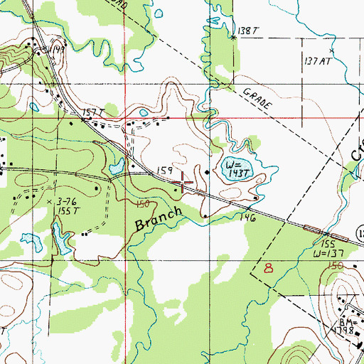 Topographic Map of Adois (historical), LA