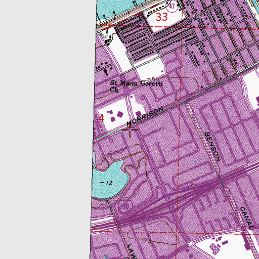 Topographic Map of Bon Marche Village Shopping Center, LA