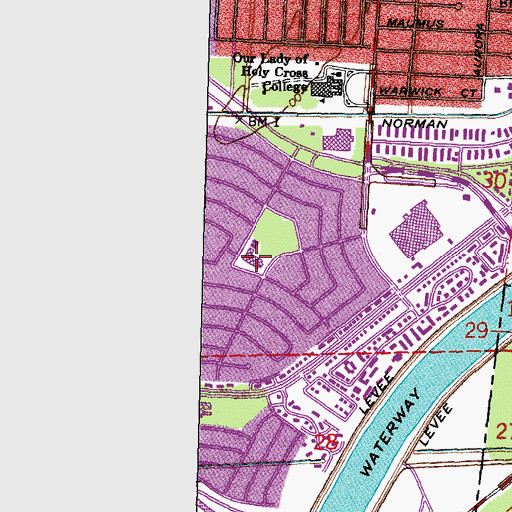 Topographic Map of Dwight D Eisenhower Academy of Global Studies, LA
