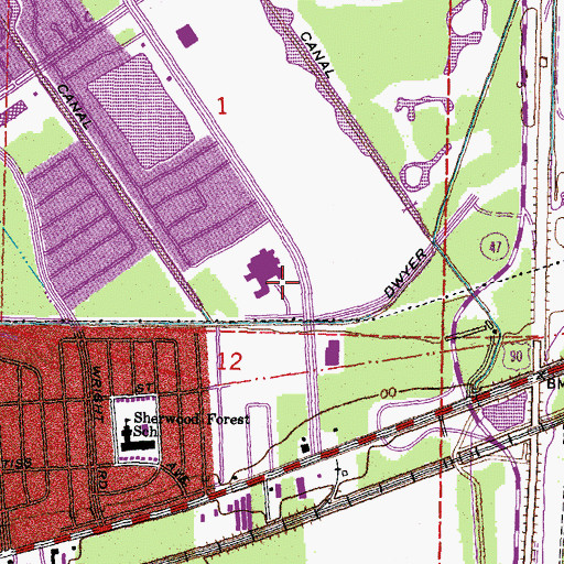 Topographic Map of Fannie C Williams Elementary School, LA