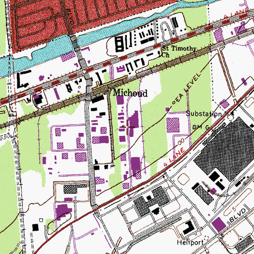 Topographic Map of Gentilly Road Industrial Park, LA