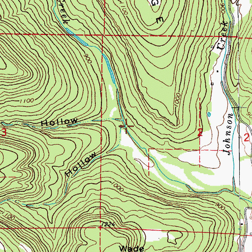 Topographic Map of Wade Hollow, AR