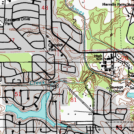 Topographic Map of Afton Oaks, LA