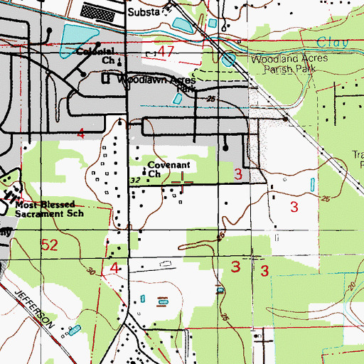 Topographic Map of Antioch Villa, LA