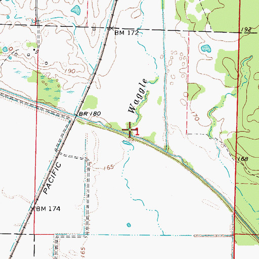 Topographic Map of Waggle Creek, AR