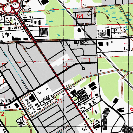 Topographic Map of Baton Rouge Industrial Park, LA