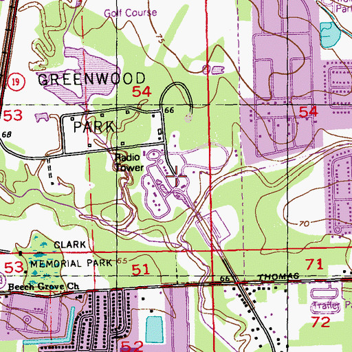 Topographic Map of Baton Rouge Zoo, LA