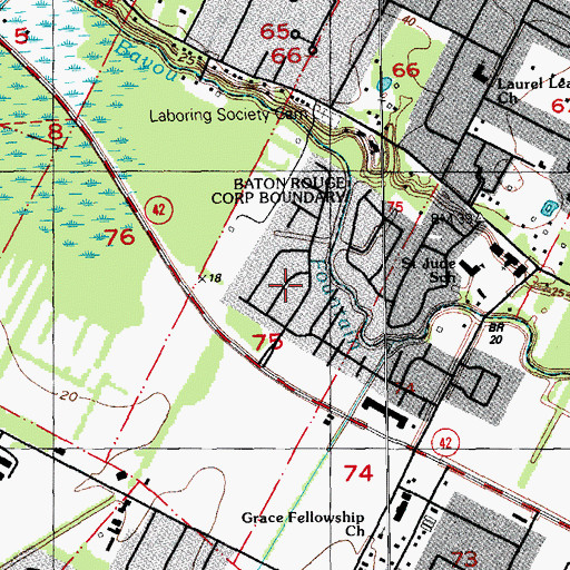 Topographic Map of Bayou Fountain, LA