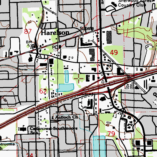 Topographic Map of Baywood Office Park, LA