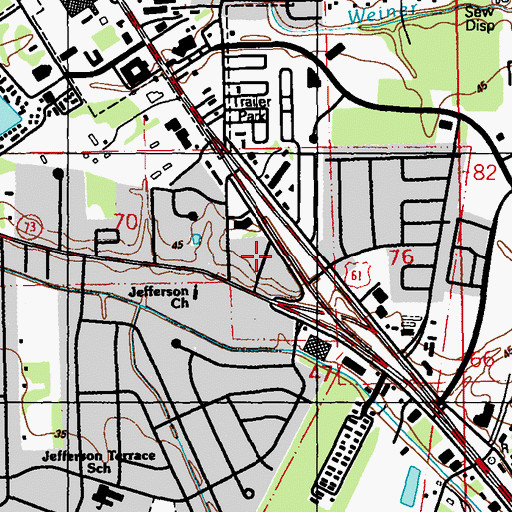 Topographic Map of Beacon Hill, LA