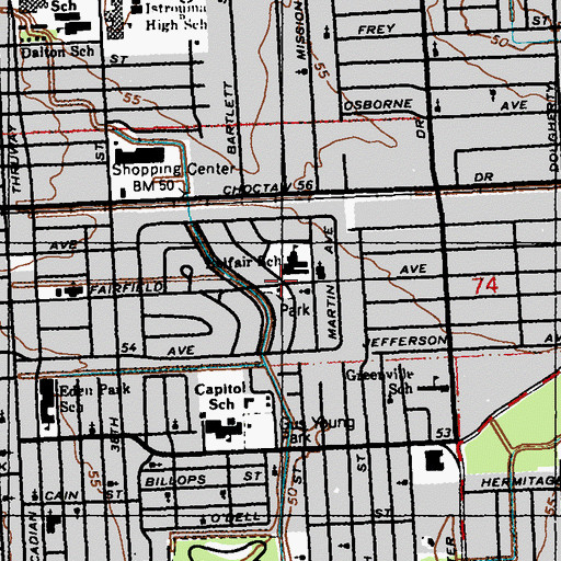 Topographic Map of Belfair, LA