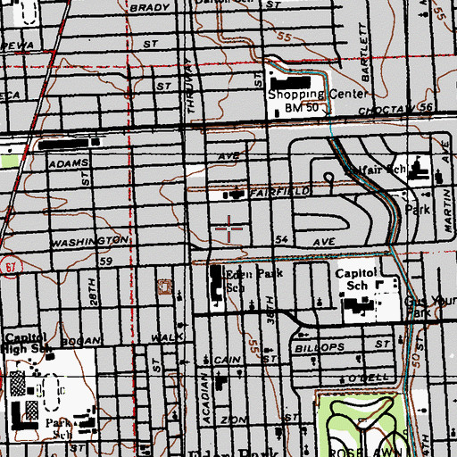 Topographic Map of Belfort, LA