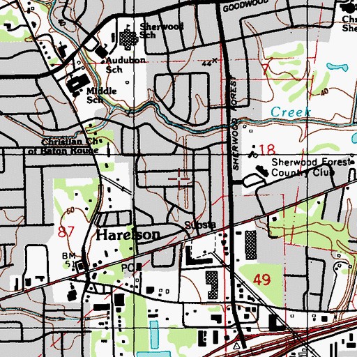 Topographic Map of Bell Fontaine, LA