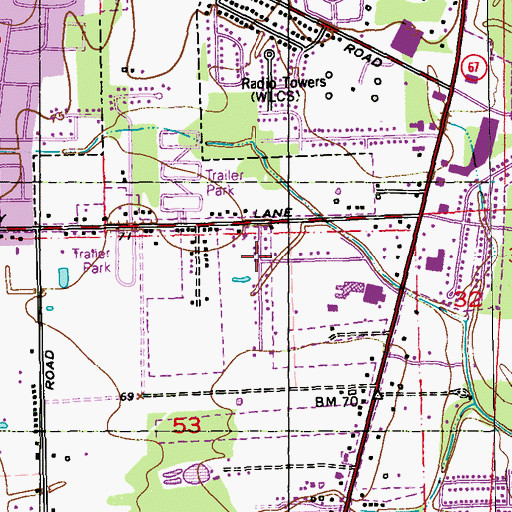 Topographic Map of Bethany Cooperative Community, LA