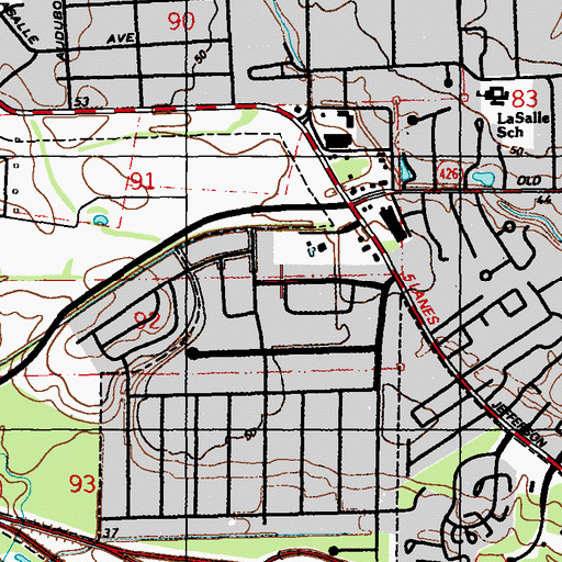 Topographic Map of Bocage, LA