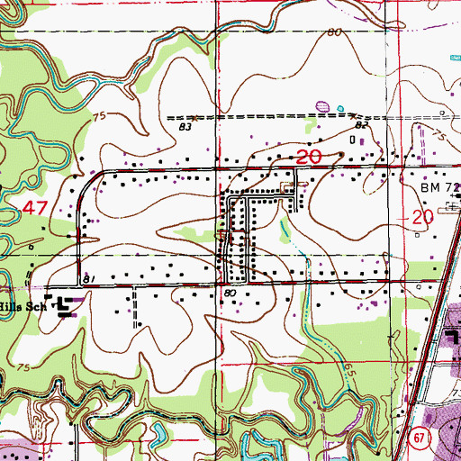 Topographic Map of Bolwood Acres, LA