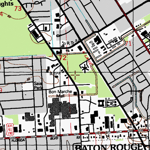 Topographic Map of Bon Marche Community Park, LA