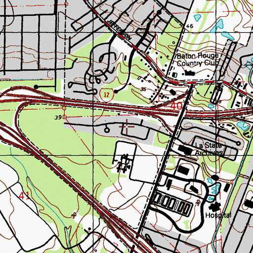 Topographic Map of Bonaire, LA