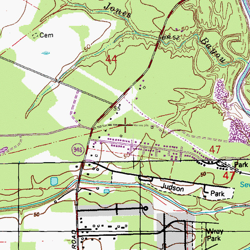 Topographic Map of Brian Estates, LA
