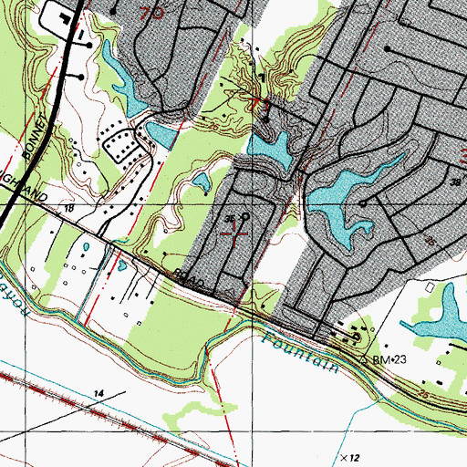 Topographic Map of Briarcliff, LA