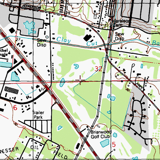 Topographic Map of Briarwood Country Club, LA