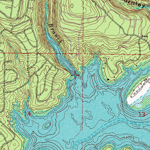 Topographic Map of Wagon Branch, AR