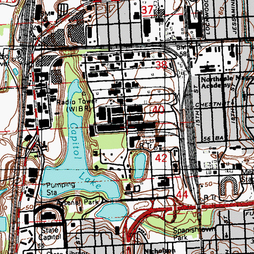 Topographic Map of Capitol View, LA