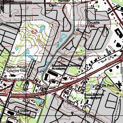 Topographic Map of Carmen Terrace, LA