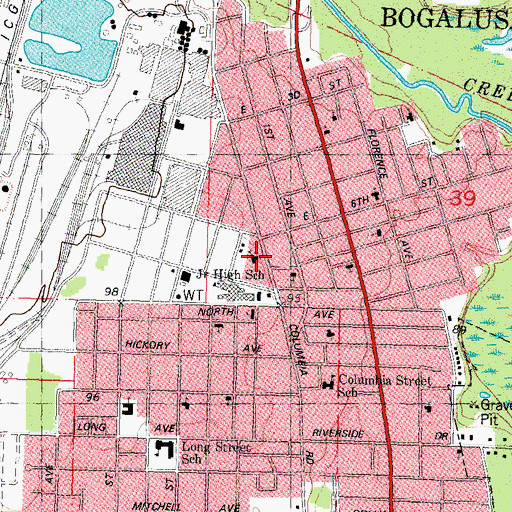 Topographic Map of Calvary Baptist Church, LA