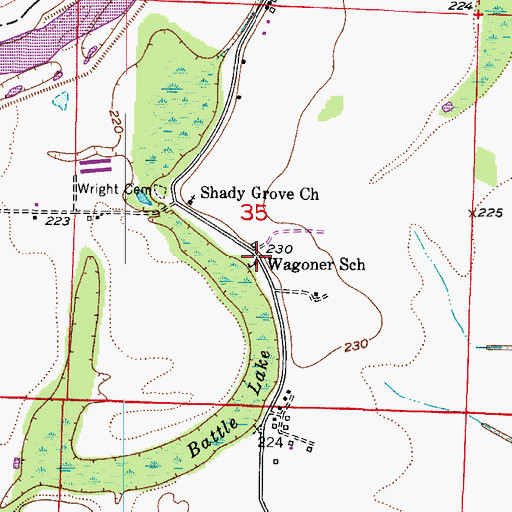 Topographic Map of Wagoner School, AR
