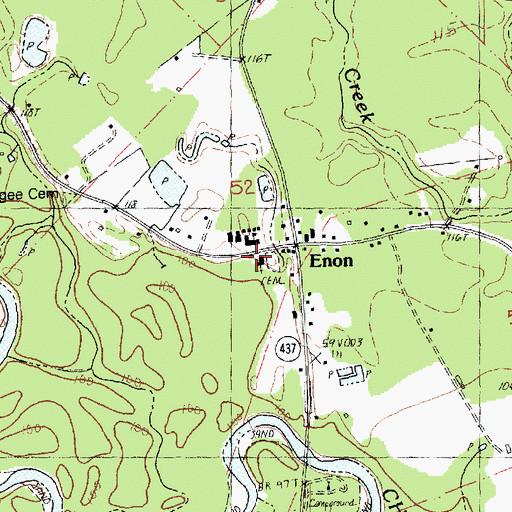Topographic Map of Enon Baptist Church, LA