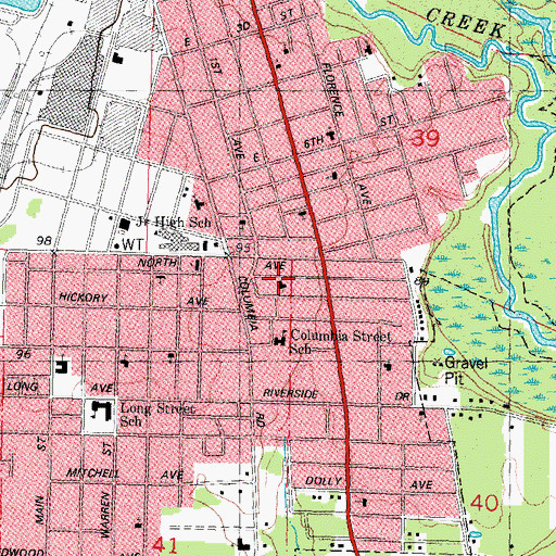 Topographic Map of Metropolitan Baptist Church, LA