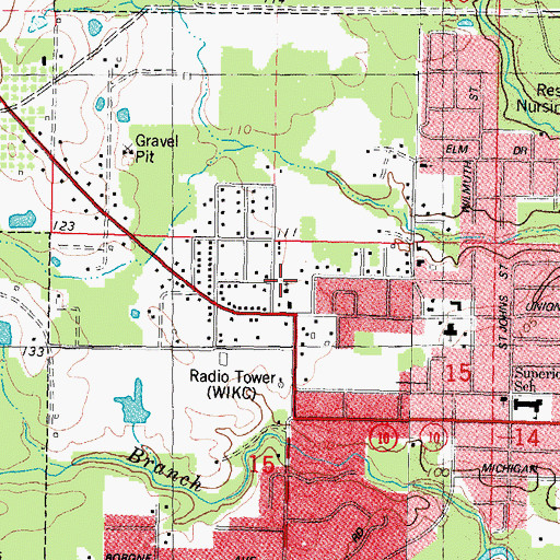 Topographic Map of New Hope Church of God, LA