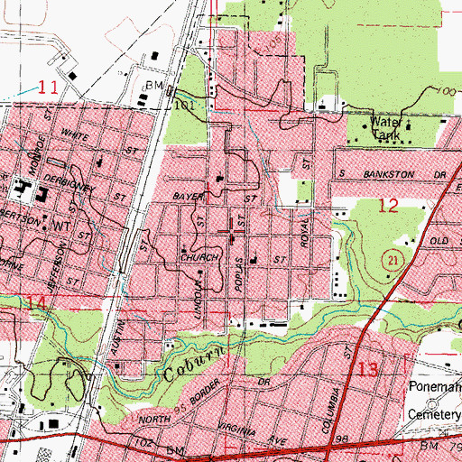 Topographic Map of Saint John Elizabeth Chapel Church of God in Christ, LA