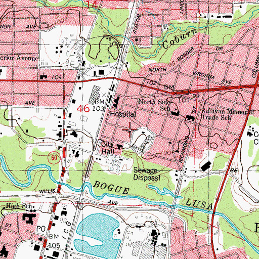Topographic Map of Saint Matthews Episcopal Church, LA