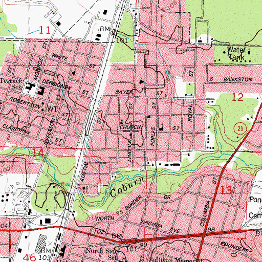 Topographic Map of Saint Paul African Methodist Episcopal Church, LA