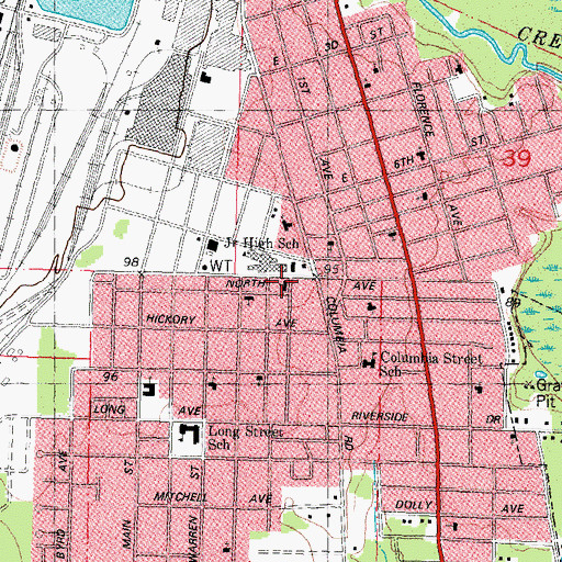 Topographic Map of Second Baptist Church, LA