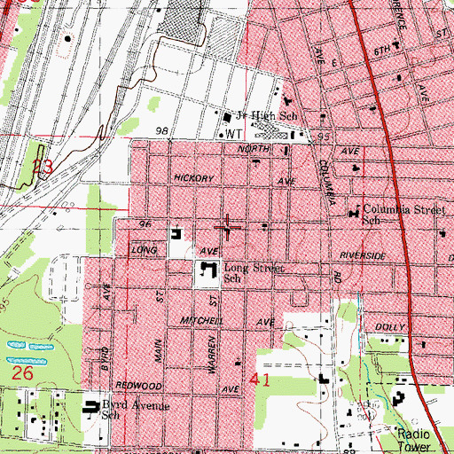 Topographic Map of Warren Street Church of God, LA