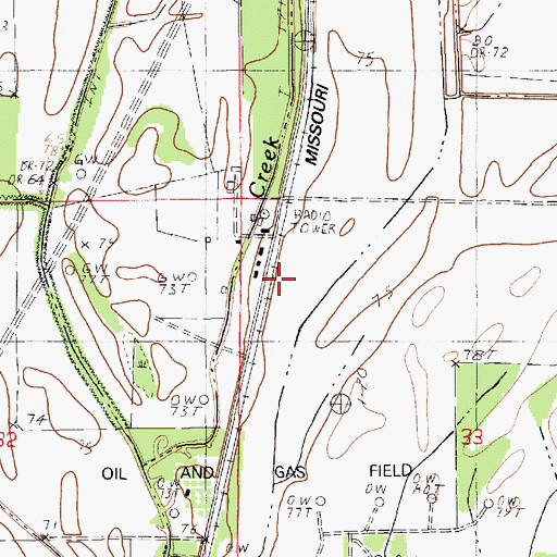 Topographic Map of Richland Parish, LA