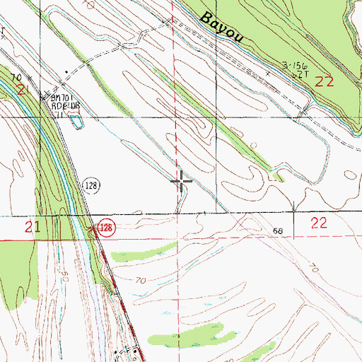Topographic Map of Tensas Parish, LA